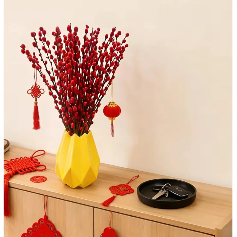 Red Willow Stems 100% Real Floral Plant Home Holiday Decor 16” Length (60pc)